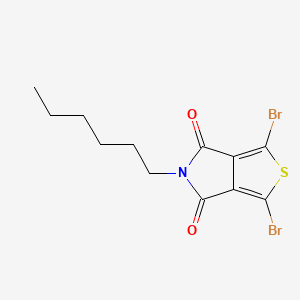 molecular formula C12H13Br2NO2S B3145095 1,3-Dibromo-5-hexyl-4H-thieno[3,4-c]pyrrole-4,6(5H)-dione CAS No. 566939-56-8
