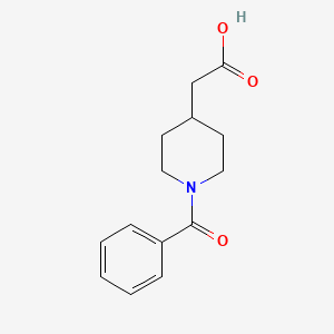 molecular formula C14H17NO3 B3145116 2-(1-Benzoylpiperidin-4-yl)acetic acid CAS No. 56772-11-3