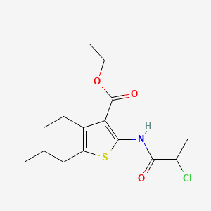 Ethyl 2-[(2-chloropropanoyl)amino]-6-methyl-4,5,6,7-tetrahydro-1-benzothiophene-3-carboxylate