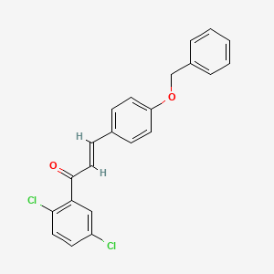 molecular formula C22H16Cl2O2 B3145231 (2E)-3-[4-(Benzyloxy)phenyl]-1-(2,5-dichlorophenyl)prop-2-en-1-one CAS No. 569366-45-6