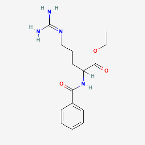 molecular formula C15H22N4O3 B3145348 Ethyl 5-{[amino(imino)methyl]amino}-2-(benzoylamino)pentanoate CAS No. 5722-01-0