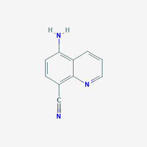 molecular formula C10H7N3 B3145425 5-Aminoquinoline-8-carbonitrile CAS No. 573758-03-9