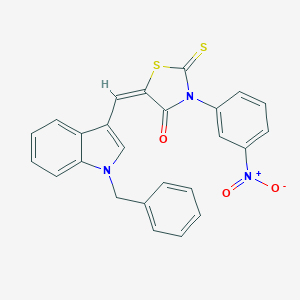 molecular formula C25H17N3O3S2 B314548 (5E)-5-[(1-BENZYL-1H-INDOL-3-YL)METHYLIDENE]-3-(3-NITROPHENYL)-2-SULFANYLIDENE-1,3-THIAZOLIDIN-4-ONE 