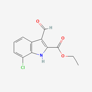 molecular formula C12H10ClNO3 B3145943 Ethyl 7-chloro-3-formyl-1H-indole-2-carboxylate CAS No. 586336-58-5