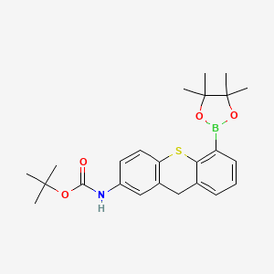 molecular formula C24H30BNO4S B3146028 tert-butyl 5-(4,4,5,5-tetramethyl-1,3,2-dioxaborolan-2-yl)-9H-thioxanthen-2-ylcarbamate CAS No. 587871-47-4
