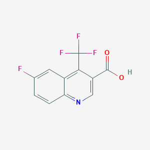 molecular formula C11H5F4NO2 B3146343 6-fluoro-4-(trifluoromethyl)quinoline-3-carboxylic Acid CAS No. 596845-53-3