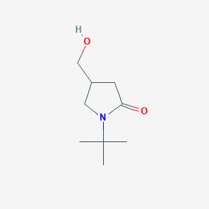 molecular formula C9H17NO2 B3146419 1-Tert-butyl-4-(hydroxymethyl)pyrrolidin-2-one CAS No. 59857-89-5