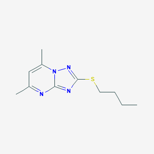 molecular formula C11H16N4S B314660 2-(BUTYLSULFANYL)-5,7-DIMETHYL-[1,2,4]TRIAZOLO[1,5-A]PYRIMIDINE 