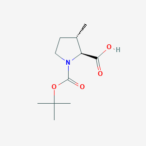 molecular formula C11H19NO4 B3147059 rac-(3S)-1-(tert-butoxycarbonyl)-3-methyl-L-proline CAS No. 61406-66-4