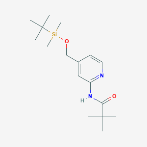 molecular formula C17H28N2O2Si B3147243 N-[4-(tert-Butyl-dimethyl-silanyloxymethyl)-pyridin-2-yl]-2,2-dimethyl-propionamide CAS No. 618107-92-9