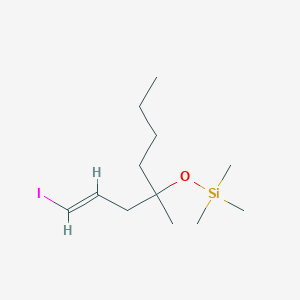 molecular formula C12H25IOSi B3147526 (E)-trimethyl((1-iodo-4-methyloct-1-en-4-yl)oxy)silane CAS No. 62555-05-9