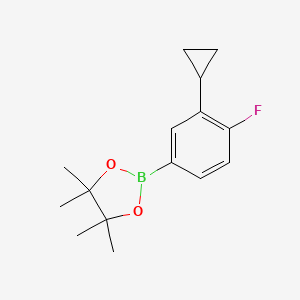 molecular formula C15H20BFO2 B3147637 2-(3-Cyclopropyl-4-fluorophenyl)-4,4,5,5-tetramethyl-1,3,2-dioxaborolane CAS No. 627526-59-4