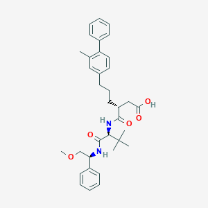 molecular formula C35H44N2O5 B031479 (R)-3-((S)-1-((S)-2-Methoxy-1-phenylethylamino)-3,3-dimethyl-1-oxobutan-2-ylcarbamoyl)-6-(2-methylbiphenyl-4-YL)hexanoic acid CAS No. 230961-21-4