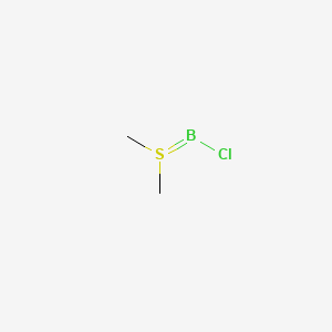 molecular formula C2H6BClS B3147938 Chloro-(dimethyl-lambda4-sulfanylidene)borane CAS No. 63348-81-2