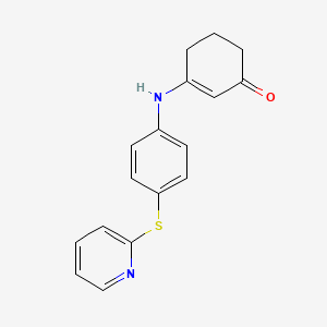 molecular formula C17H16N2OS B3147972 3-{[4-(Pyridin-2-ylsulfanyl)phenyl]amino}cyclohex-2-en-1-one CAS No. 634155-00-3