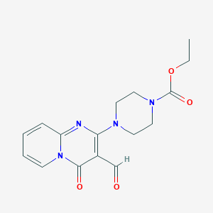 B3148121 ethyl 4-(3-formyl-4-oxo-4H-pyrido[1,2-a]pyrimidin-2-yl)piperazine-1-carboxylate CAS No. 636989-81-6