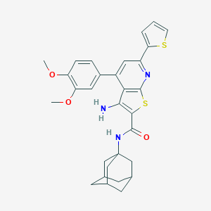 molecular formula C30H31N3O3S2 B314835 N-(1-adamantyl)-3-amino-4-(3,4-dimethoxyphenyl)-6-(2-thienyl)thieno[2,3-b]pyridine-2-carboxamide 