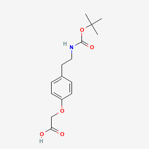molecular formula C15H21NO5 B3148352 [4-(2-tert-Butoxycarbonylamino-ethyl)-phenoxy]-acetic acid CAS No. 64318-33-8