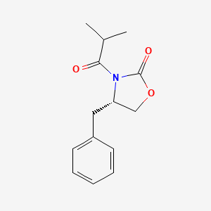 molecular formula C14H17NO3 B3148620 (4S)-4-benzyl-3-(2-methylpropanoyl)-1,3-oxazolidin-2-one CAS No. 652157-27-2
