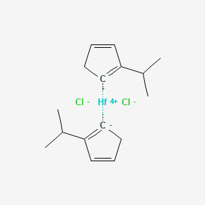 molecular formula C16H22Cl2Hf B3149010 Hafnium(4+);2-propan-2-ylcyclopenta-1,3-diene;dichloride CAS No. 66349-80-2