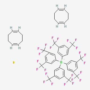 molecular formula C48H36BF24Ir- B3149143 Bis(cyclooctadiene)iridium(I) tetrakis(3,5-bis(trifluoromethyl)phenyl)borate CAS No. 666826-16-0