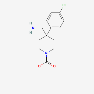 molecular formula C17H25ClN2O2 B3149275 1-Boc-4-(4-chlorophenyl)4-piperidinemethanamine CAS No. 669068-16-0