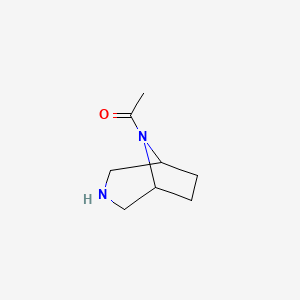 molecular formula C8H14N2O B3149655 1-(3,8-Diazabicyclo[3.2.1]octan-8-yl)ethan-1-one CAS No. 67572-28-5