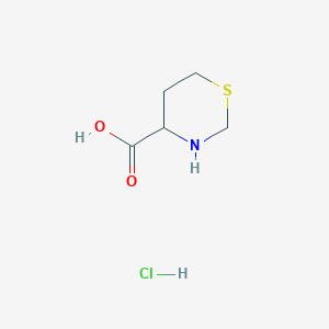 molecular formula C5H10ClNO2S B3149682 1,3-Thiazinane-4-carboxylic acid hydrochloride CAS No. 67639-40-1