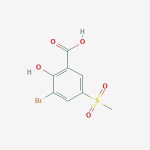 molecular formula C8H7BrO5S B3149880 3-Bromo-2-hydroxy-5-methylsulfonylbenzoic acid CAS No. 68029-79-8