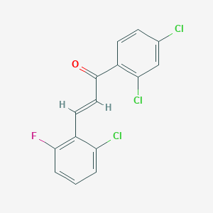 molecular formula C15H8Cl3FO B3149923 (2E)-3-(2-Chloro-6-fluorophenyl)-1-(2,4-dichlorophenyl)prop-2-en-1-one CAS No. 681252-51-7