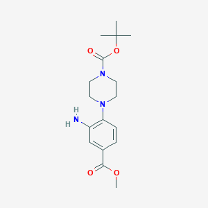 molecular formula C17H25N3O4 B3150090 tert-Butyl 4-[2-amino-4-(methoxycarbonyl)-phenyl]piperazine-1-carboxylate CAS No. 683274-46-6