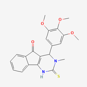 3-methyl-2-thioxo-4-(3,4,5-trimethoxyphenyl)-1,2,3,4-tetrahydro-5H-indeno[1,2-d]pyrimidin-5-one
