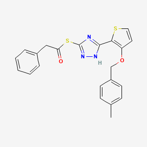 S-(5-{3-[(4-methylbenzyl)oxy]-2-thienyl}-4H-1,2,4-triazol-3-yl) 2-phenylethanethioate