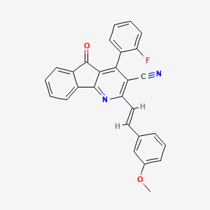 4-(2-fluorophenyl)-2-[(E)-2-(3-methoxyphenyl)ethenyl]-5-oxo-5H-indeno[1,2-b]pyridine-3-carbonitrile