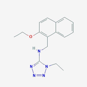 molecular formula C16H19N5O B315020 N-[(2-ethoxy-1-naphthyl)methyl]-N-(1-ethyl-1H-tetraazol-5-yl)amine 