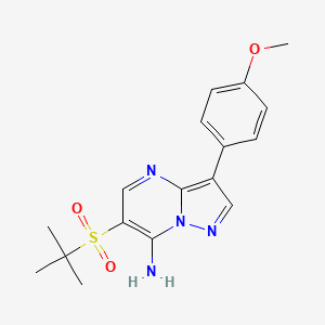 molecular formula C17H20N4O3S B3150221 6-(Tert-butylsulfonyl)-3-(4-methoxyphenyl)pyrazolo[1,5-a]pyrimidin-7-ylamine CAS No. 685109-43-7