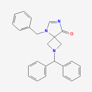 molecular formula C25H23N3O B3150300 2-Benzhydryl-5-benzyl-2,5,7-triazaspiro[3.4]oct-6-en-8-one CAS No. 686344-67-2