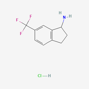 molecular formula C10H11ClF3N B3150361 6-(TRIFLUOROMETHYL)-2,3-DIHYDRO-1H-INDEN-1-AMINE HYDROCHLORIDE CAS No. 68755-41-9