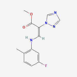 molecular formula C13H13FN4O2 B3150637 methyl (E)-3-(5-fluoro-2-methylanilino)-2-(1,2,4-triazol-1-yl)prop-2-enoate CAS No. 691873-27-5