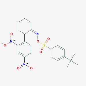 molecular formula C22H25N3O7S B3150640 [4-(Tert-butyl)phenyl]({[2-(2,4-dinitrophenyl)cyclohexyliden]amino}oxy)dioxo-lambda~6~-sulfane CAS No. 691879-62-6
