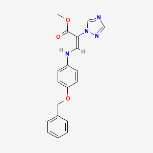 molecular formula C19H18N4O3 B3150648 methyl (E)-3-(4-phenylmethoxyanilino)-2-(1,2,4-triazol-1-yl)prop-2-enoate CAS No. 691879-67-1