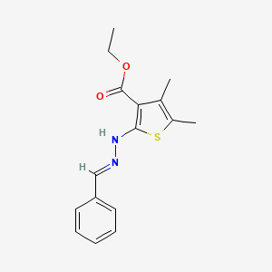 molecular formula C16H18N2O2S B3151354 ethyl 2-[(2E)-2-benzylidenehydrazinyl]-4,5-dimethylthiophene-3-carboxylate CAS No. 71053-42-4
