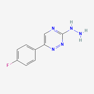 molecular formula C9H8FN5 B3151485 6-(4-Fluorophenyl)-3-hydrazinyl-1,2,4-triazine CAS No. 71347-59-6