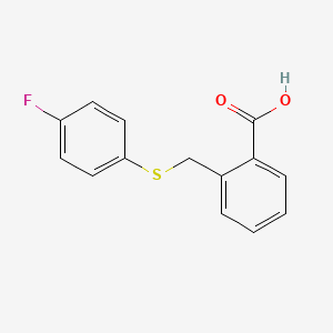molecular formula C14H11FO2S B3152129 Benzoic acid, 2-[[(4-fluorophenyl)thio]methyl]- CAS No. 728-98-3