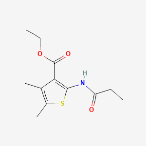 molecular formula C12H17NO3S B3152187 Ethyl 4,5-dimethyl-2-propanamidothiophene-3-carboxylate CAS No. 72965-17-4