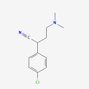 molecular formula C12H15ClN2 B3152516 2-(4-chlorophenyl)-4-(dimethylamino)butanenitrile CAS No. 73775-50-5