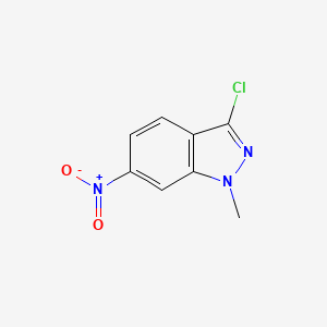 molecular formula C8H6ClN3O2 B3152726 3-chloro-1-methyl-6-nitro-1H-indazole CAS No. 74209-31-7