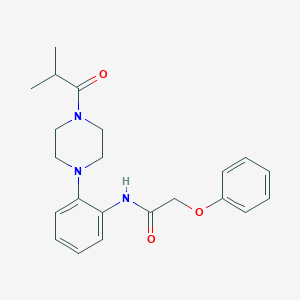 molecular formula C22H27N3O3 B315276 N-[2-(4-isobutyryl-1-piperazinyl)phenyl]-2-phenoxyacetamide 