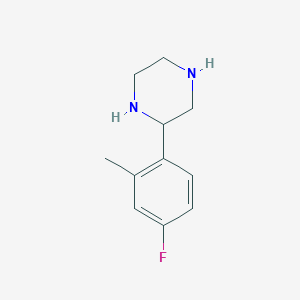 molecular formula C11H15FN2 B3152940 2-(4-Fluoro-2-methylphenyl)piperazine CAS No. 746596-00-9