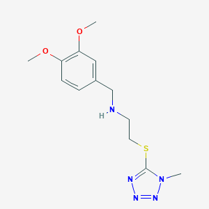 molecular formula C13H19N5O2S B315296 N-(3,4-dimethoxybenzyl)-N-{2-[(1-methyl-1H-tetraazol-5-yl)sulfanyl]ethyl}amine 